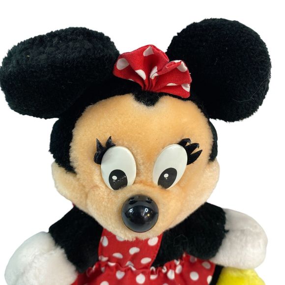 Disneyland Vintage Minnie Mouse Plush Red Polka Dot Dress Walt Disney World - Picture 2 of 9